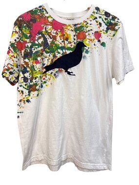 Jeff Staple Paint Splatter Pigeon SB Skate Logo T-shirt Medium